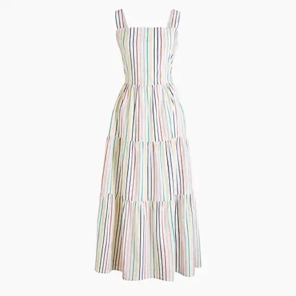 J Crew Tiered Maxi Dress in Cotton Poplin